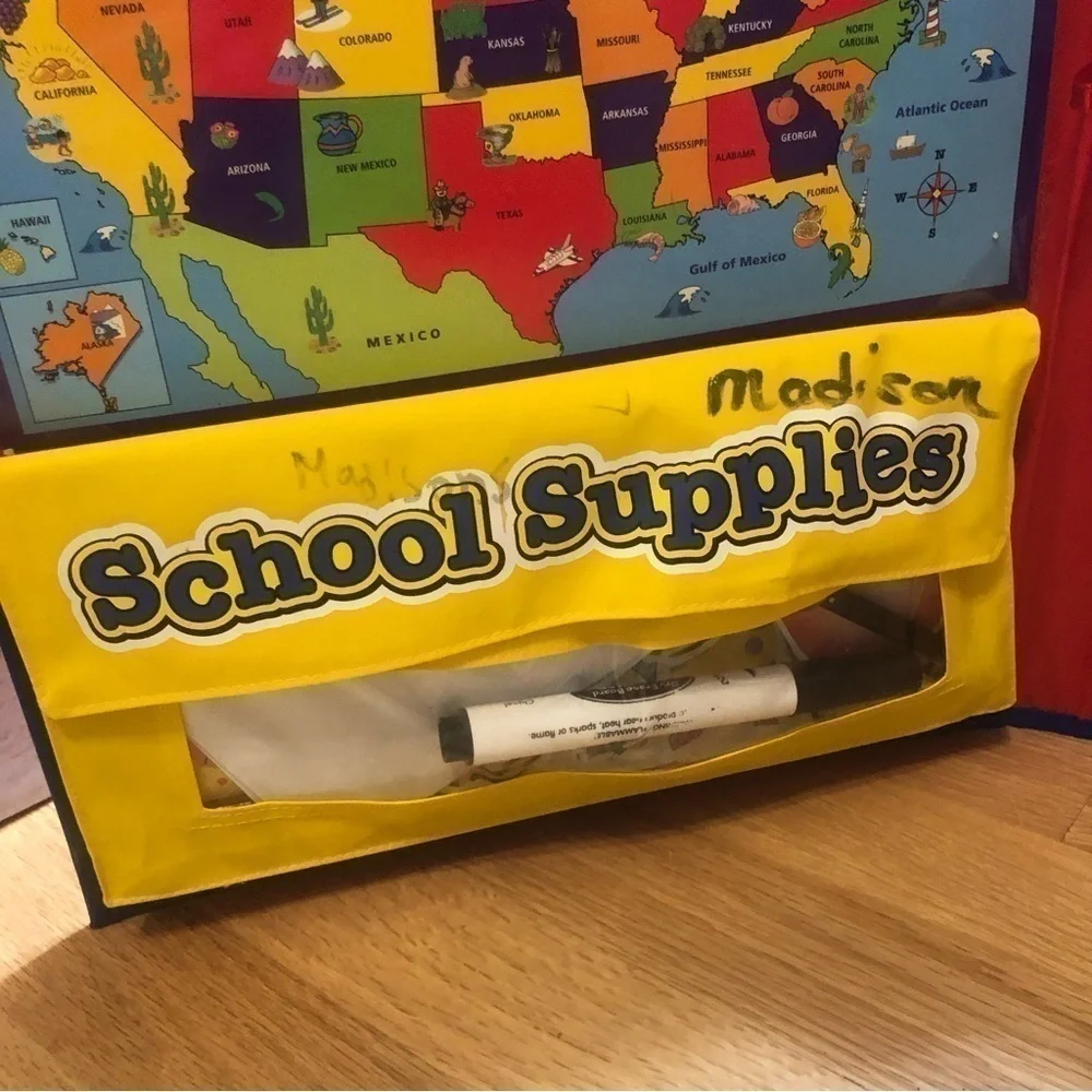 Learning Resources Pretend to Play School Set Map Folding Travel Report Card
